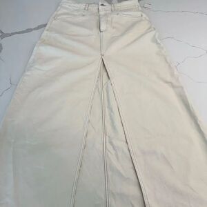 Free People Women's Cream Jean skirt maxi
